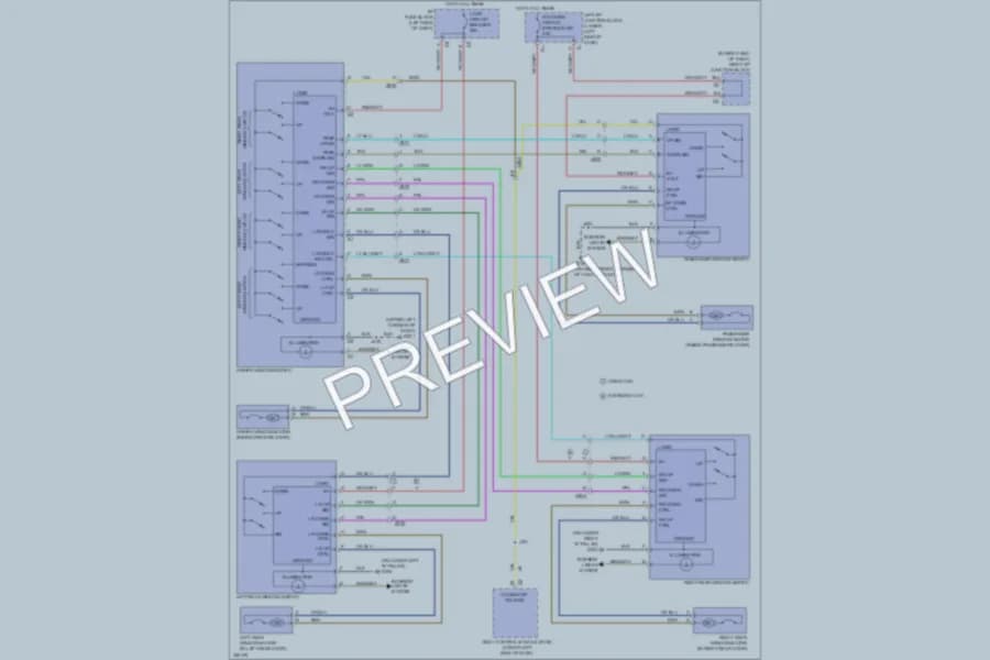 2010 GMC 2500 Hd Power Windows wiring diagram preview with protected circuit layout