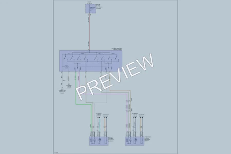 2010 GMC 3500 Hd Power Mirrors wiring diagram preview with protected circuit layout