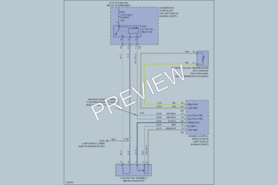 2010 GMC G2500 Cooling Fan wiring diagram preview with protected circuit layout