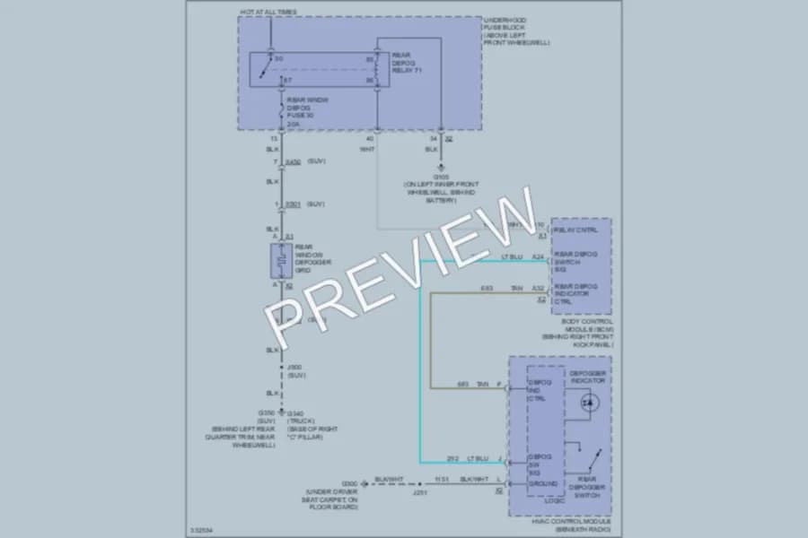2010 HUMMER H3 Defoggers Wiring Diagrams protected preview