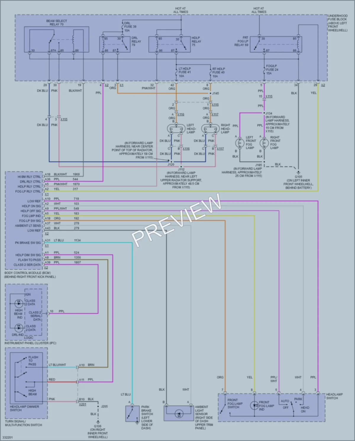 2010 HUMMER H3 Headlights wiring diagram preview