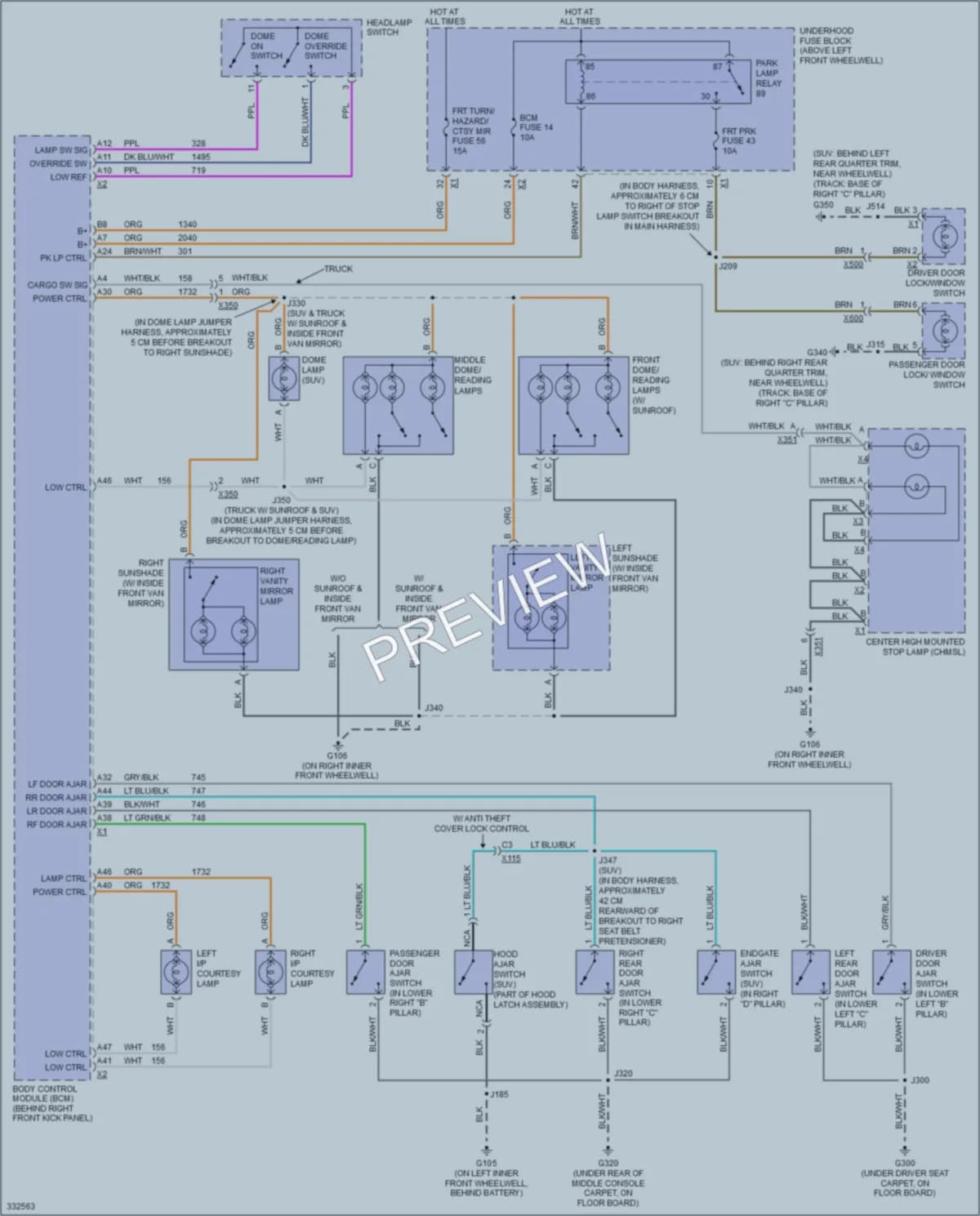 2010 HUMMER H3T Interior Lights wiring diagram preview