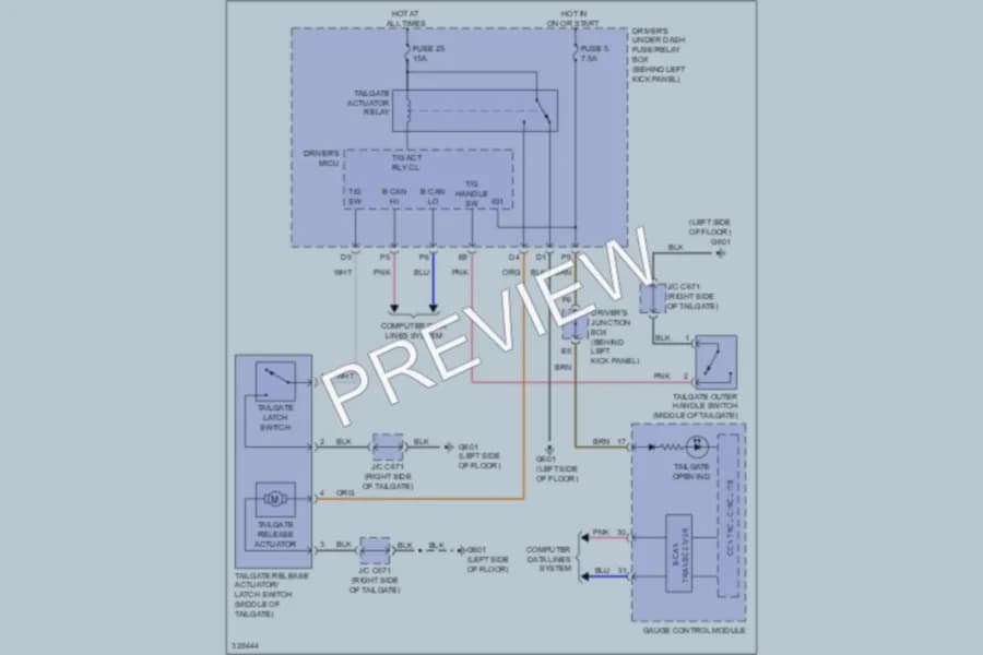 2010 Honda AccordCrosstour Trunk Tailgate Fuel Door wiring diagram preview