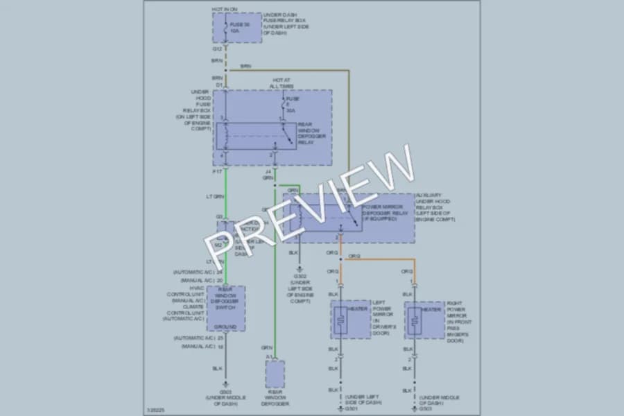 2010 Honda CRV Defoggers wiring diagram preview