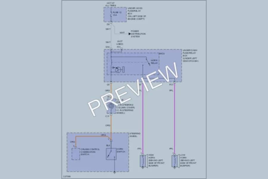 2010 Honda CRV Horn wiring diagram preview