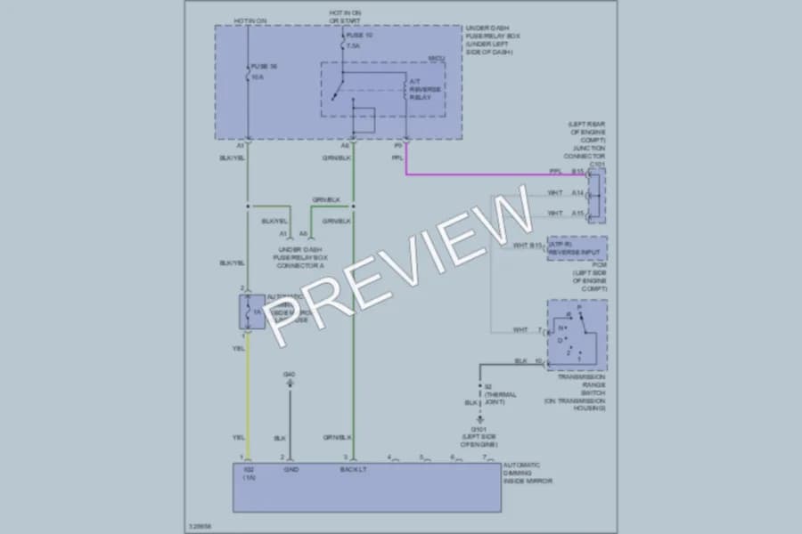 2010 Honda CRV Power Mirrors wiring diagram preview