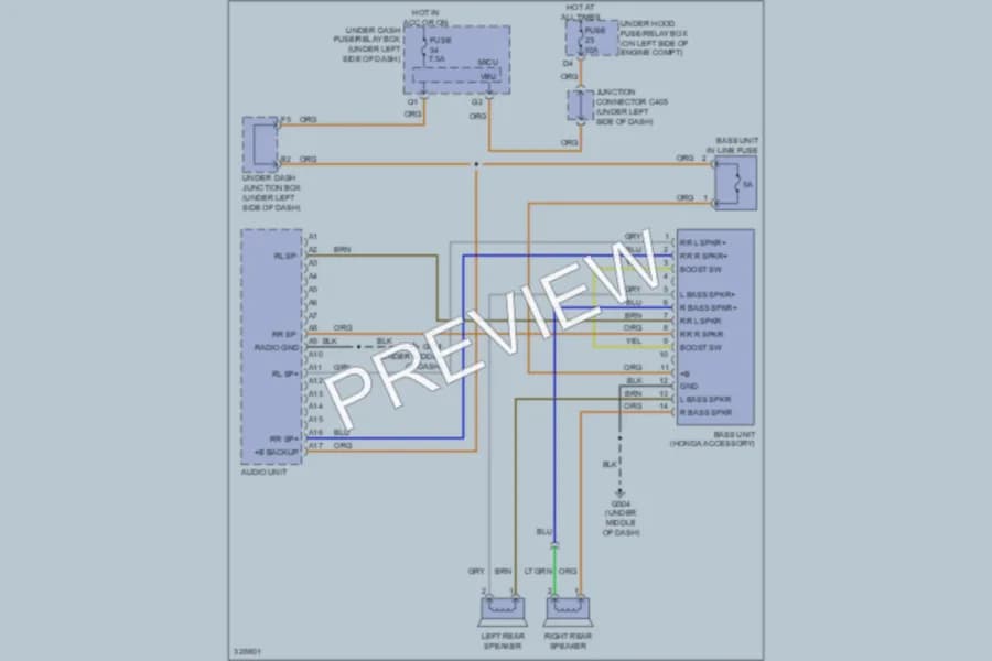 2010 Honda CRV Radio wiring diagram preview