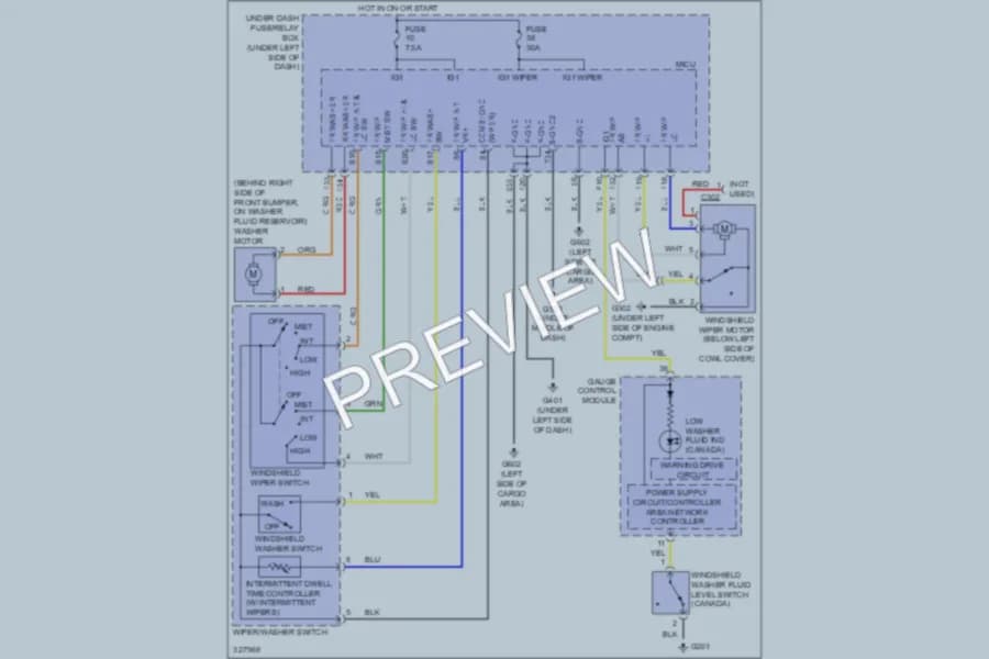 2010 Honda CRV Wiper Washer wiring diagram preview