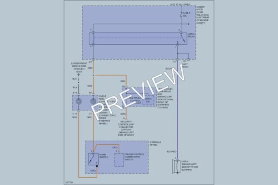 2010 Honda Element Horn wiring diagram preview