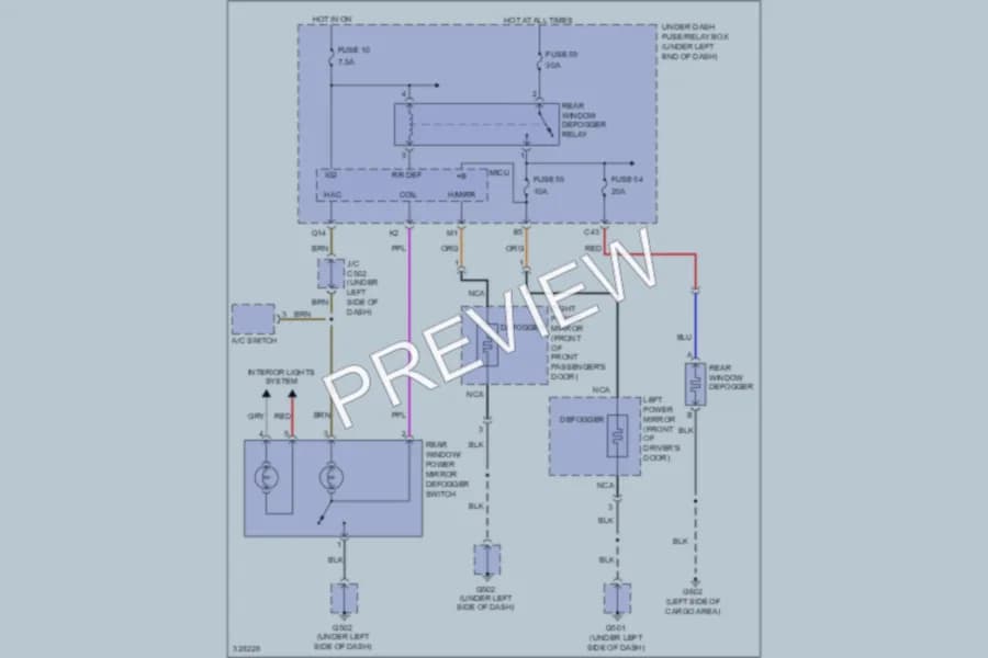 2010 Honda Fit Defoggers wiring diagram preview