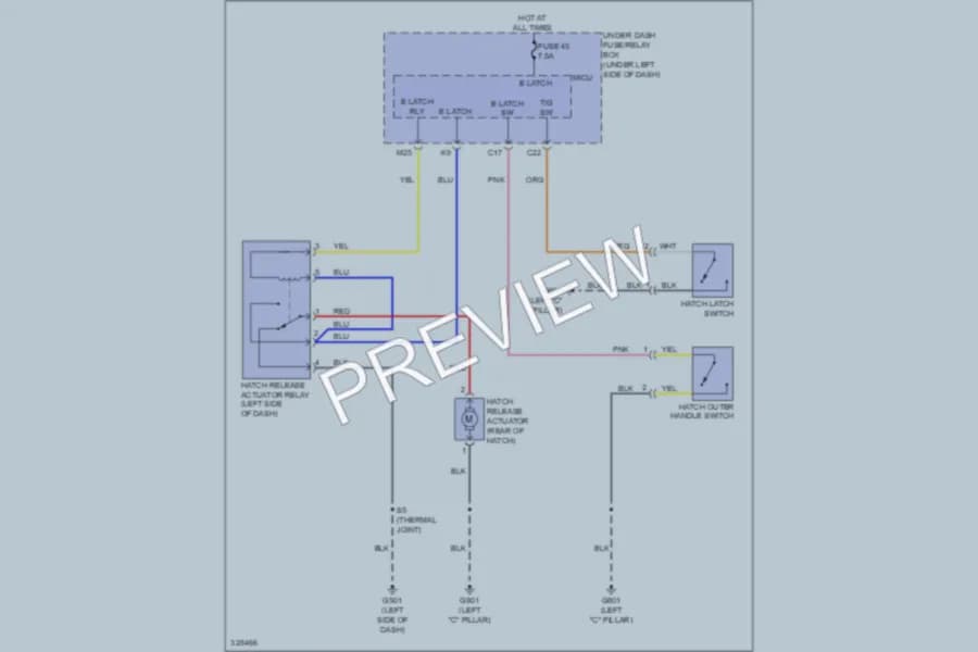 2010 Honda Insight Trunk Tailgate Fuel Door wiring diagram preview