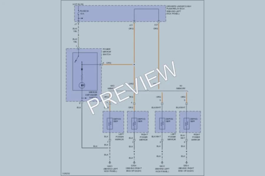 2010 Honda Odyssey Defoggers wiring diagram preview