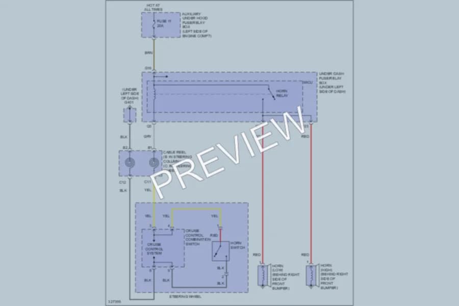 2010 Honda Pilot Horn wiring diagram preview