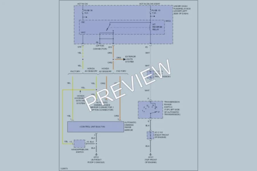 2010 Honda Pilot Power Mirrors wiring diagram preview