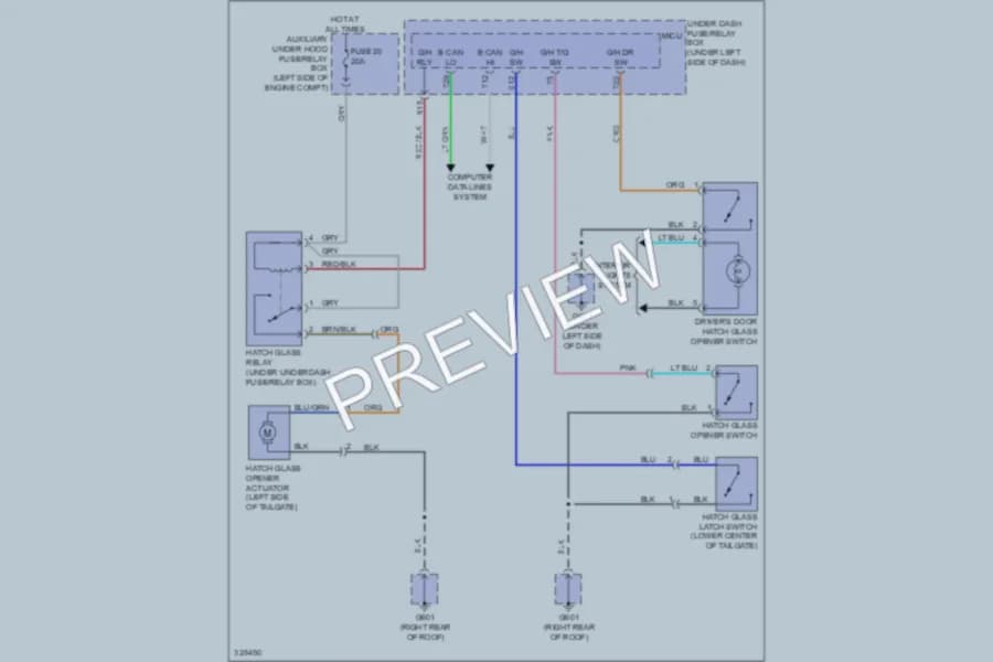 2010 Honda Pilot Trunk Tailgate Fuel Door wiring diagram preview