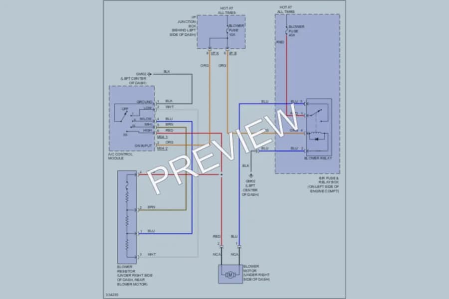 2010 Hyundai Accent Air Conditioning wiring diagram preview