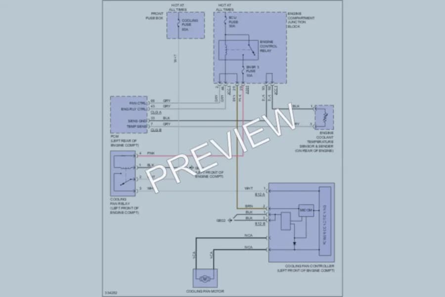 2010 Hyundai Azera Cooling Fan wiring diagram preview