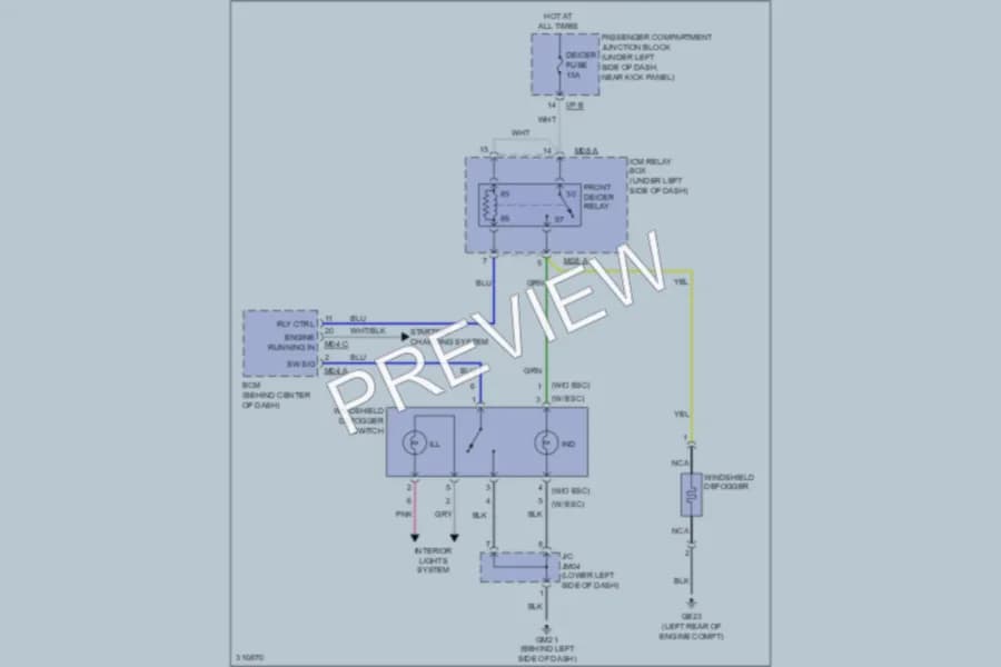 2010 Hyundai Elantra Defoggers wiring diagram preview