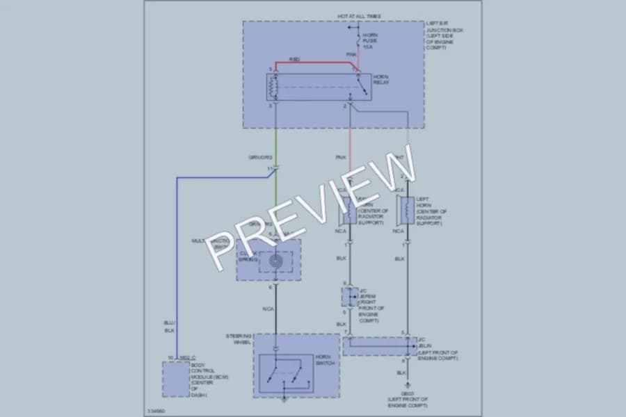 2010 Hyundai Genesis Horn wiring diagram preview
