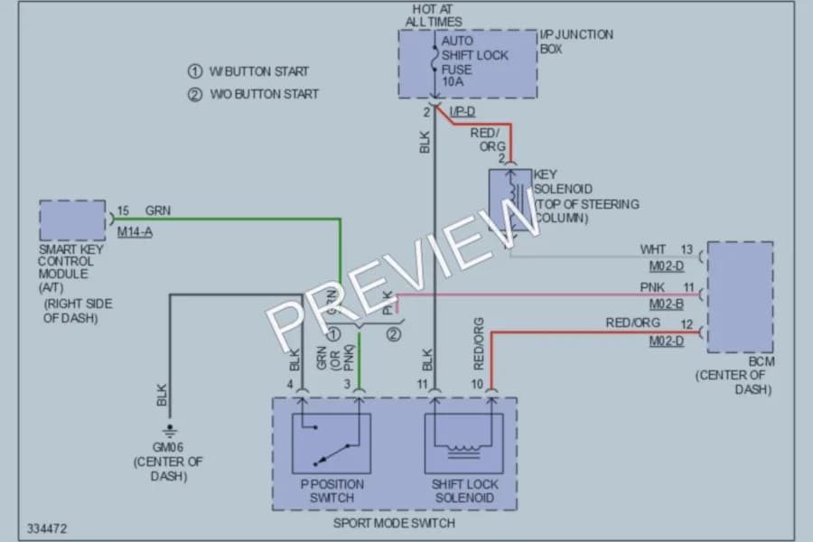 2010 Hyundai Genesis Shift Interlock wiring diagram preview