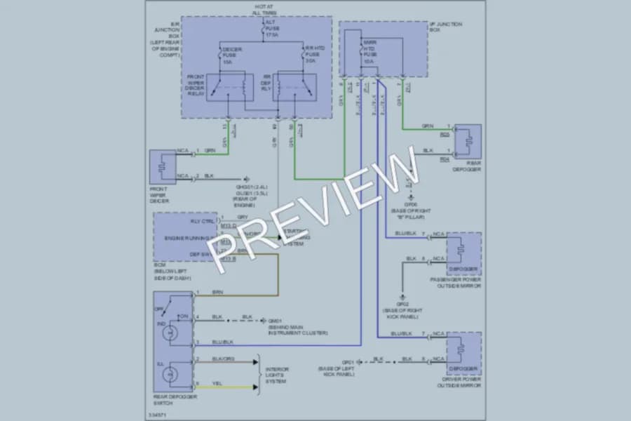 2010 Hyundai SantaFe Defoggers wiring diagram preview