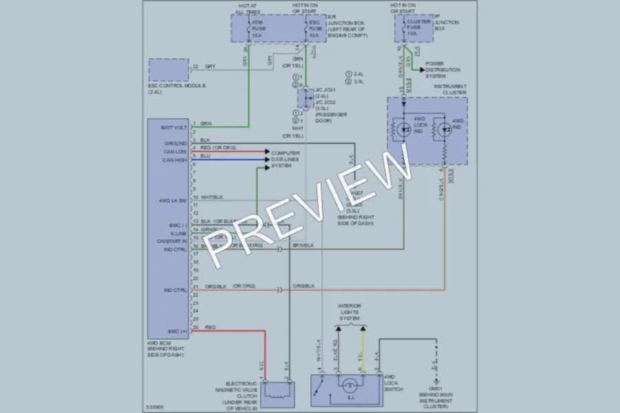 2010 Hyundai SantaFe Transmission wiring diagram preview