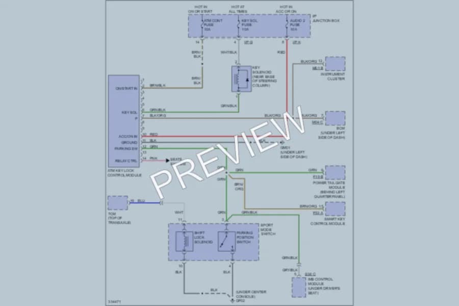2010 Hyundai Veracruz Shift Interlock wiring diagram preview