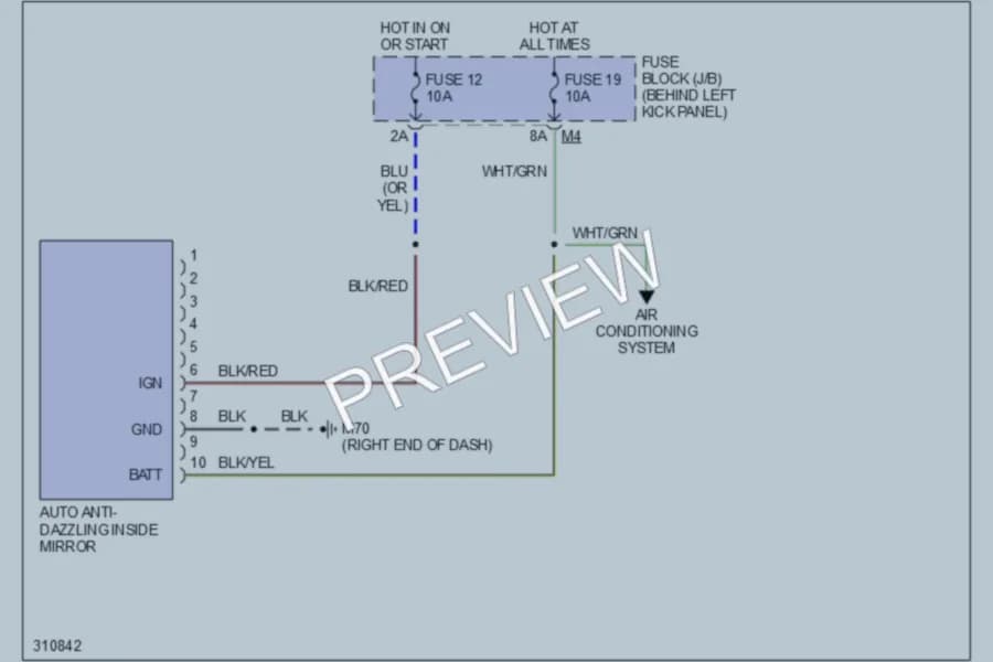 2010 Infiniti M35 Power Mirrors wiring diagram preview