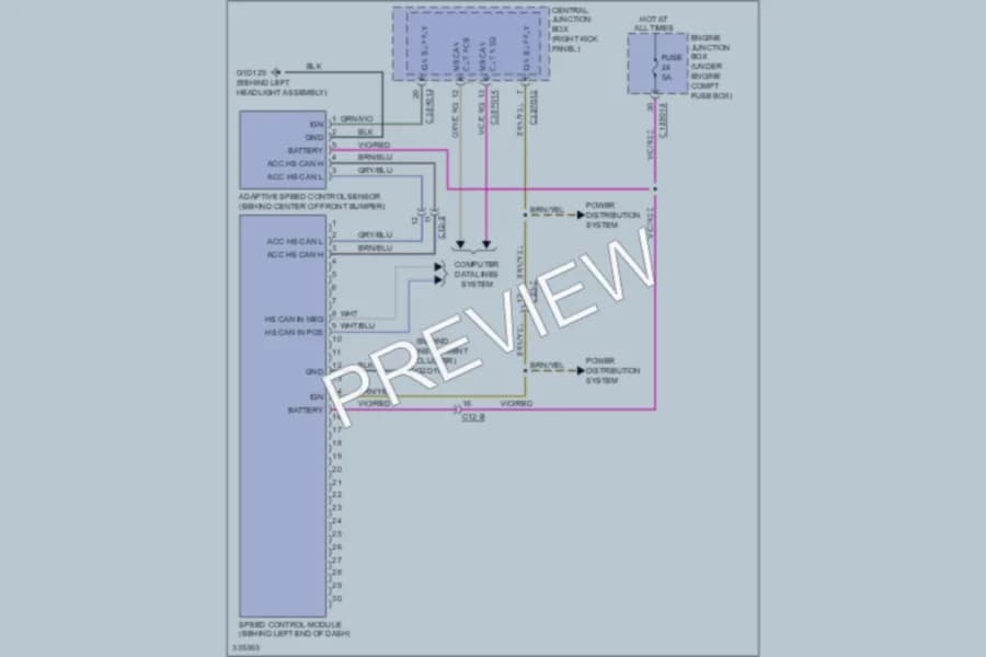 2010 Jaguar XF Cruise Control wiring diagram preview