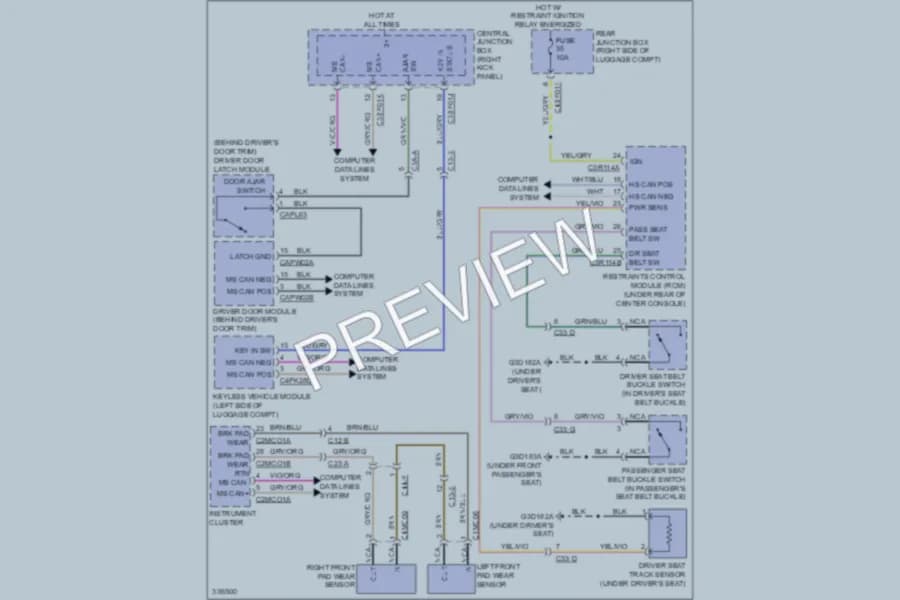 2010 Jaguar XFR Warning Systems wiring diagram preview