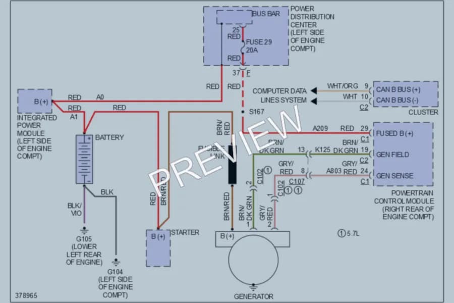 2010 Jeep Commander Starting Charging wiring diagram preview