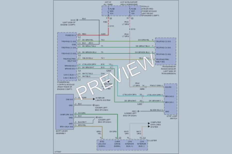 2010 Jeep Liberty Shift Interlock wiring diagram preview