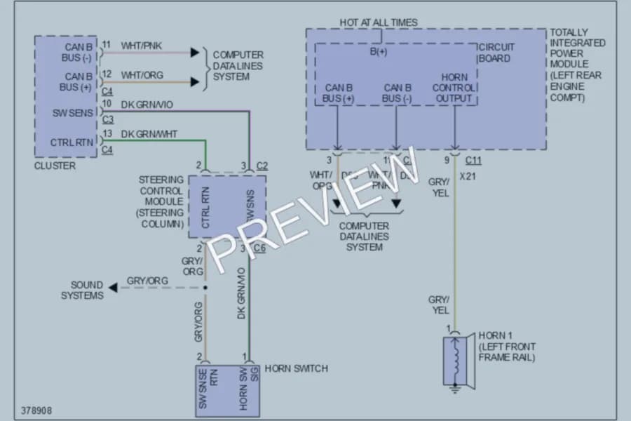 2010 Jeep Patriot Horn wiring diagram preview