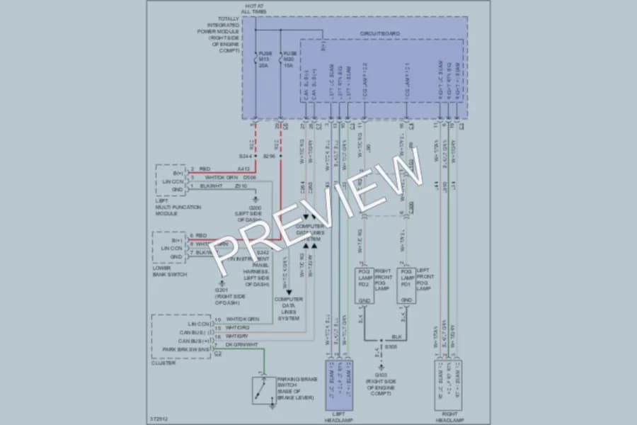 2010 Jeep Wrangler Headlights wiring diagram preview