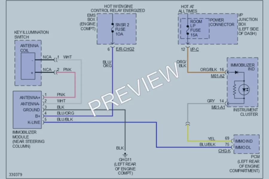 2010 Kia Forte Anti Theft wiring diagram preview
