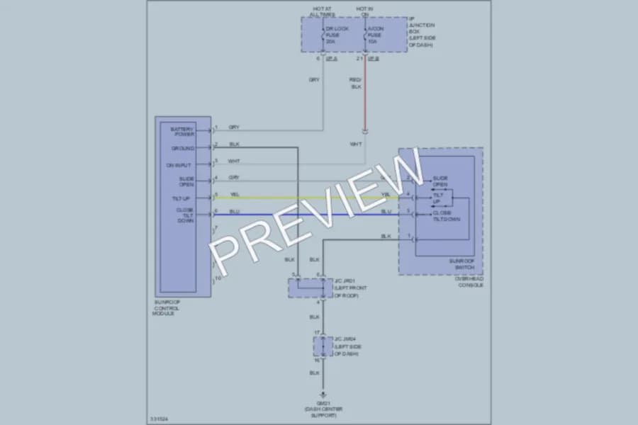 2010 Kia Forte Power Top Sunroof wiring diagram preview