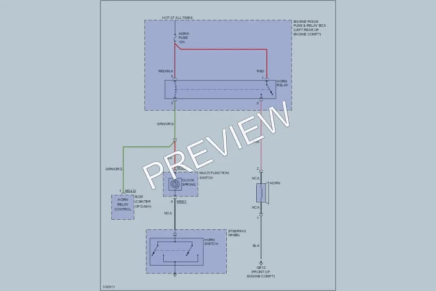 2010 Kia ForteKoup Horn wiring diagram preview
