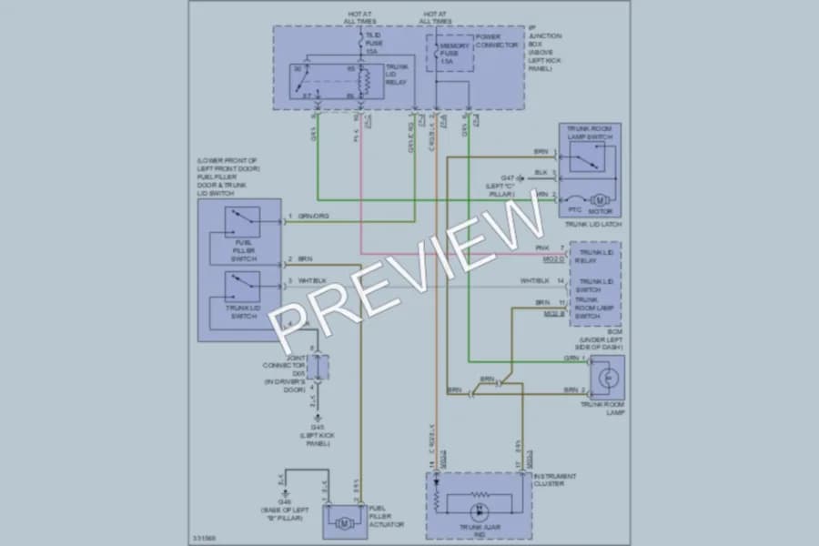 2010 Kia Optima Trunk Tailgate Fuel Door wiring diagram preview