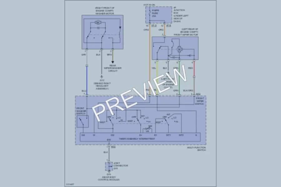 2010 Kia Rio5 Wiper Washer wiring diagram preview