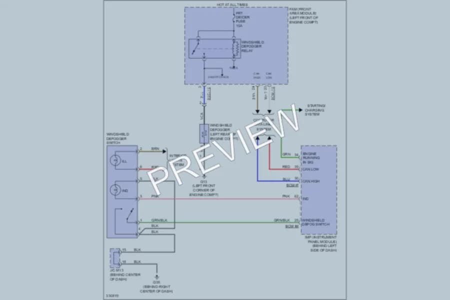 2010 Kia Sedona Defoggers wiring diagram preview