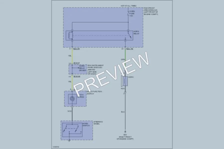2010 Kia Sedona Horn wiring diagram preview