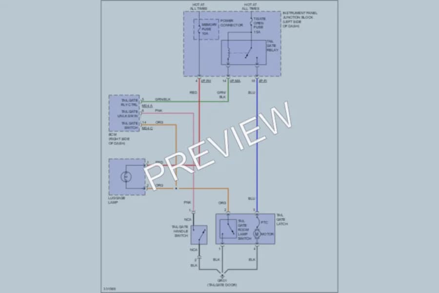 2010 Kia Soul Trunk Tailgate Fuel Door wiring diagram preview