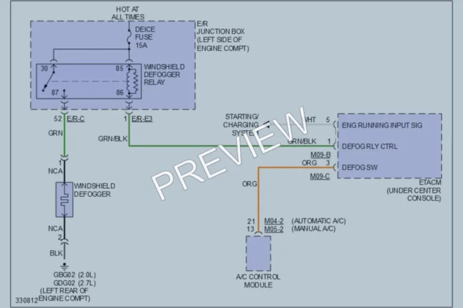 2010 Kia Sportage Defoggers wiring diagram preview