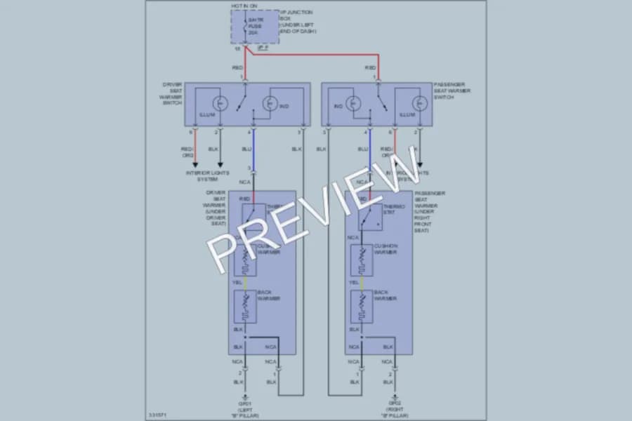 2010 Kia Sportage Power Seats wiring diagram preview