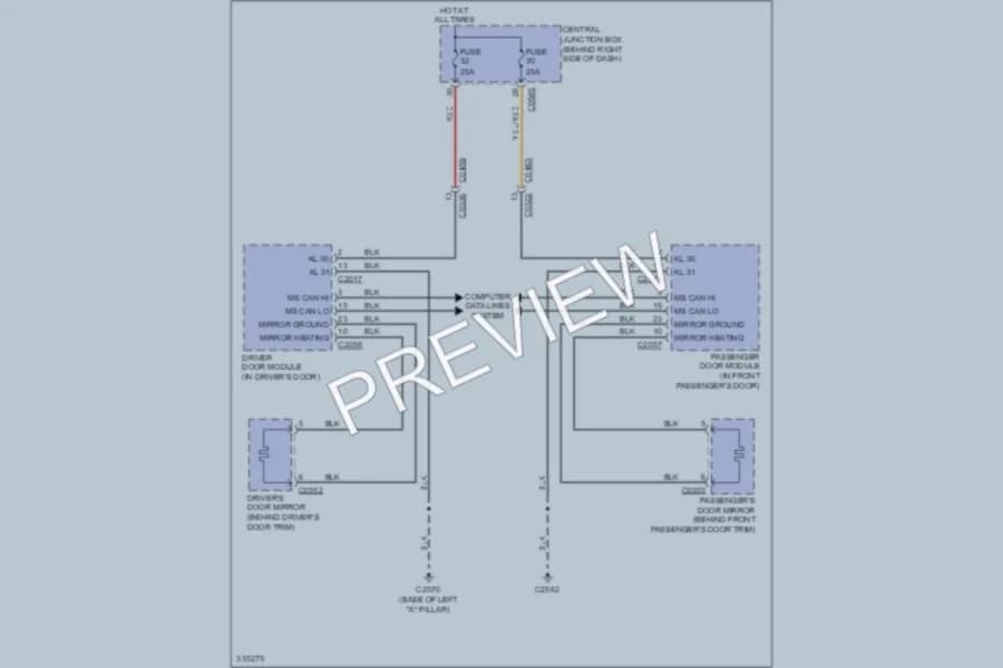 2010 LandRover RangeRover Defoggers wiring diagram preview
