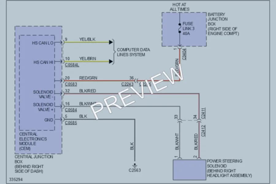 2010 LandRover RangeRover Electronic Power Steering wiring diagram preview