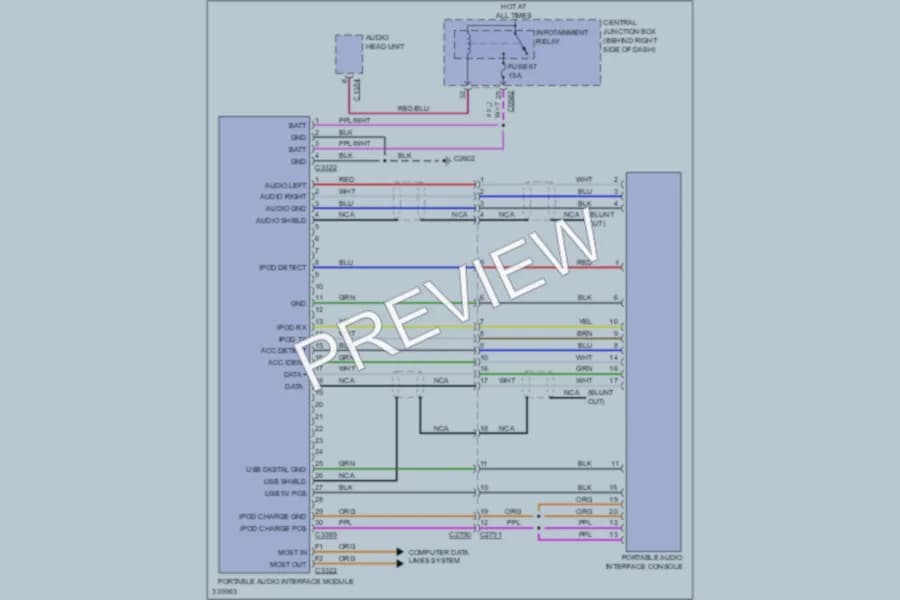 2010 LandRover RangeRover Radio wiring diagram preview