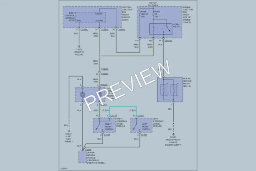 2010 LandRover RangeRoverSport Horn wiring diagram preview