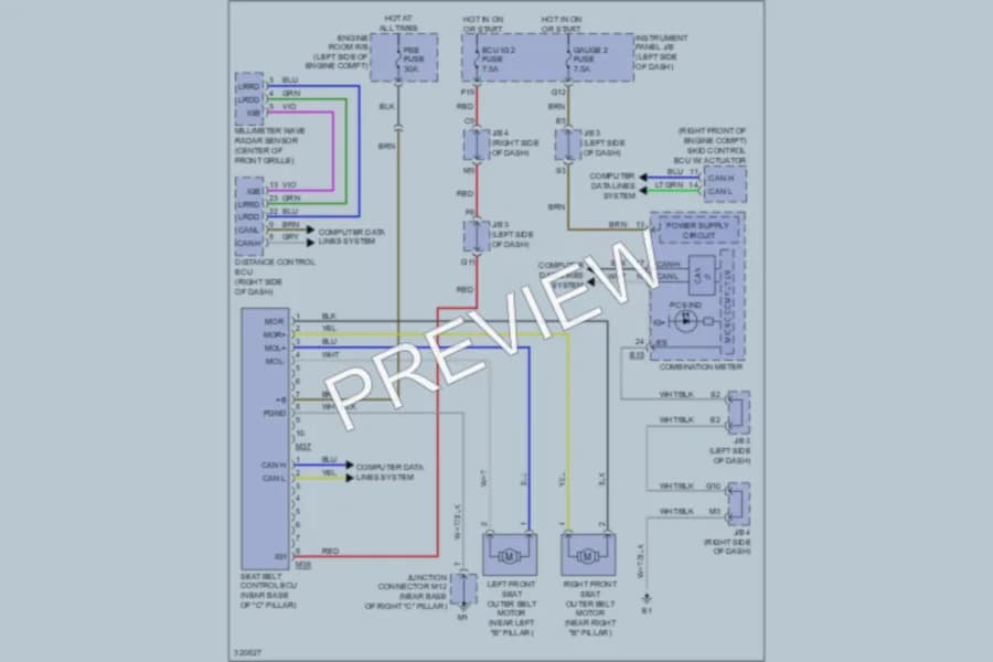2010 Lexus ES350 Supplemental Restraints wiring diagram preview