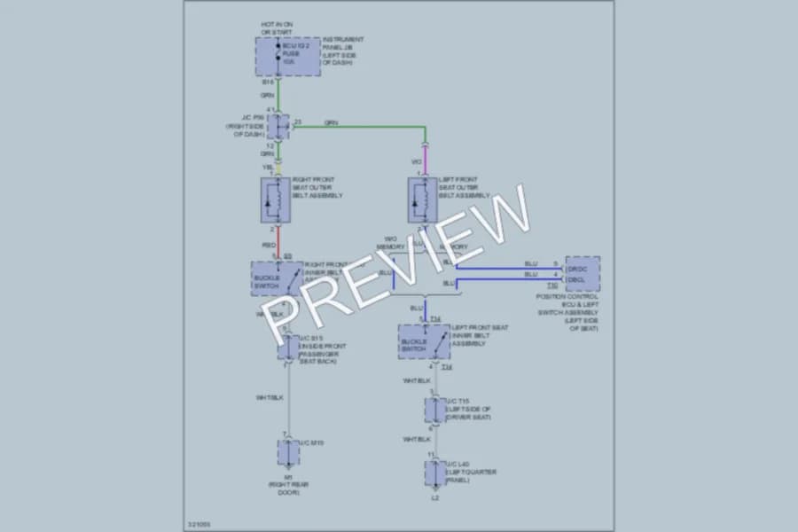 2010 Lexus HS250h Passive Restraints wiring diagram preview